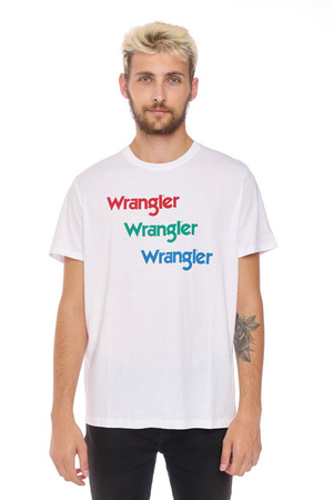 WRANGLER SS REPEAT TEE WHITE W7D7D3989